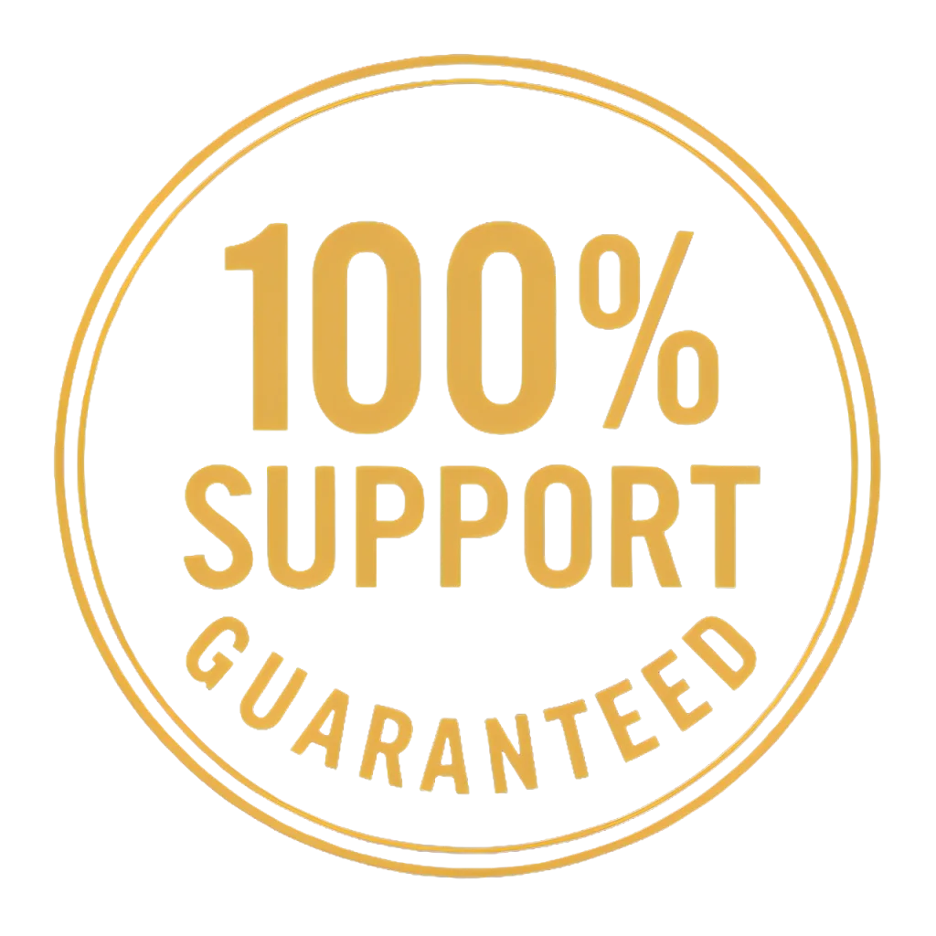 AlphaSteel 100 percent support guaranteed seal